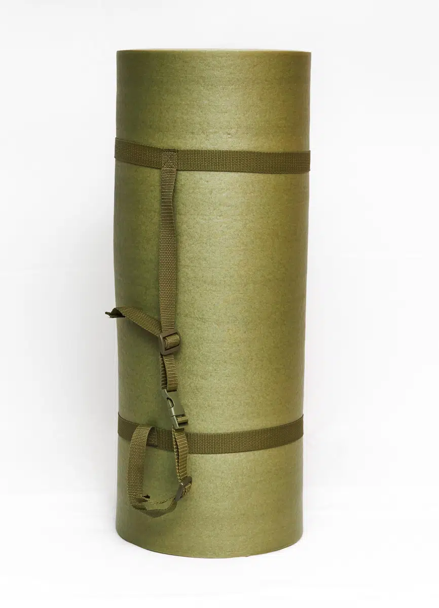 Килим спальний польовий ізоляційний Army L1 з тактичним кріпленням (1900×600×12/15 мм, Чорний / Olive Green) - 2